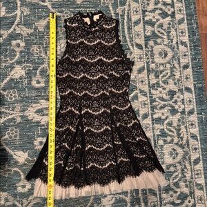 Black Lace over Cream Mini Dress